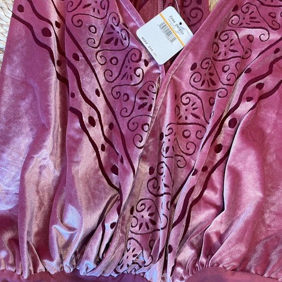 Free people pink velvet bodysuit size small intimately - Picture 9 of 11